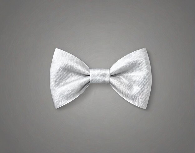 a white bow tie on a gray background