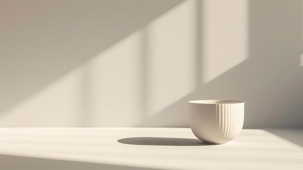 a white bowl and bowl are on a shelf in a room