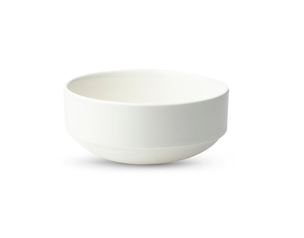 White bowl ceramic isolated on white