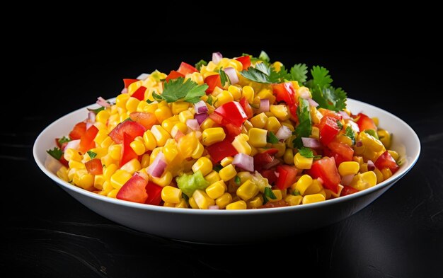 White Bowl Filled With Corn and Vegetables