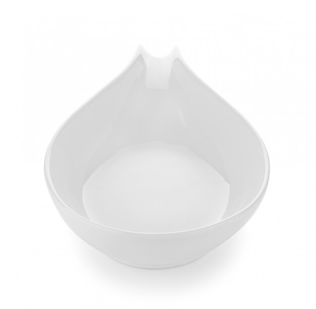 White bowl isolated on white space