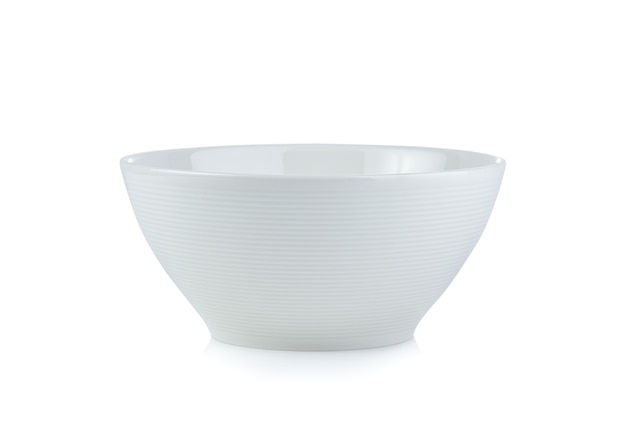 White bowl isolated on white wall