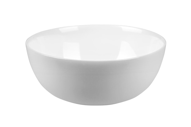 White bowl for salad isolated on white background