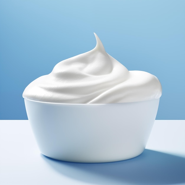 Photo a white bowl of whipped cream