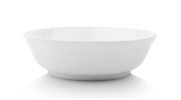 White bowl on white background