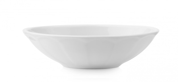 White bowl on white background