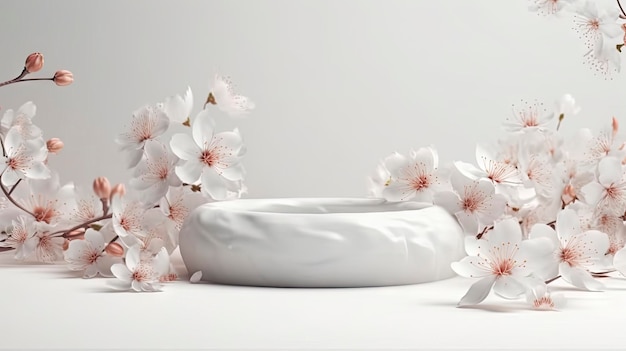 A white bowl with a flower pattern on it