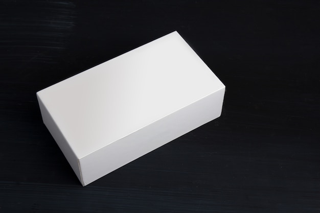 white box on black background