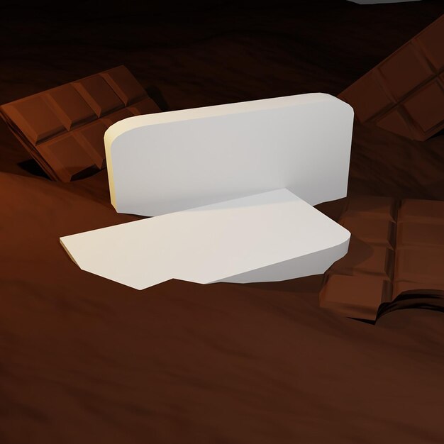 Foto una scatola bianca di cioccolatini è al centro dell'immagine.