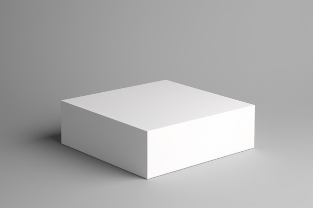 a white box on a gray surface in a close up