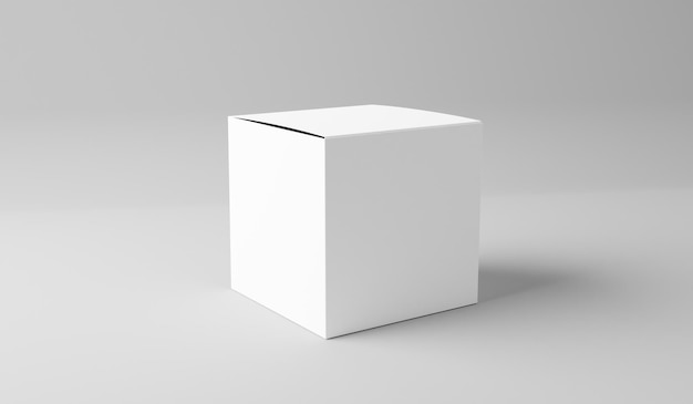 Photo white box mockup blank box template isolated on white in 3d rendering