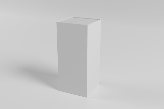 White box packaging mockup on 3d rendering