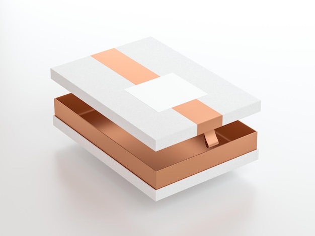 White Box packaging Mockup Half Side View 3d rendering