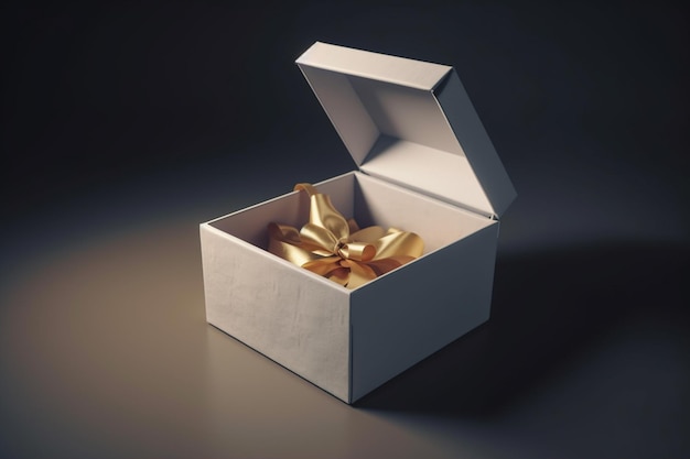 Белая коробка с золотым бантом и надписью «Я не подарок».