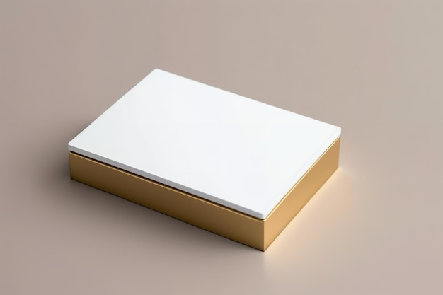 A white box with a gold cover and the word " love " on it.