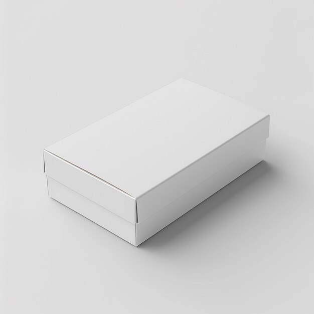 Photo a white box with the lid closed and the box on the left is white