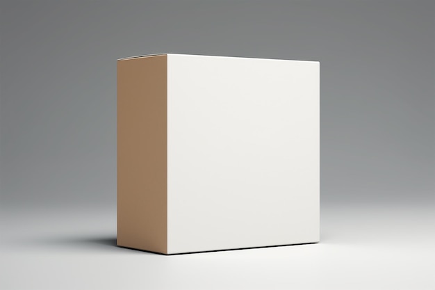 Photo a white box with a white box on its side