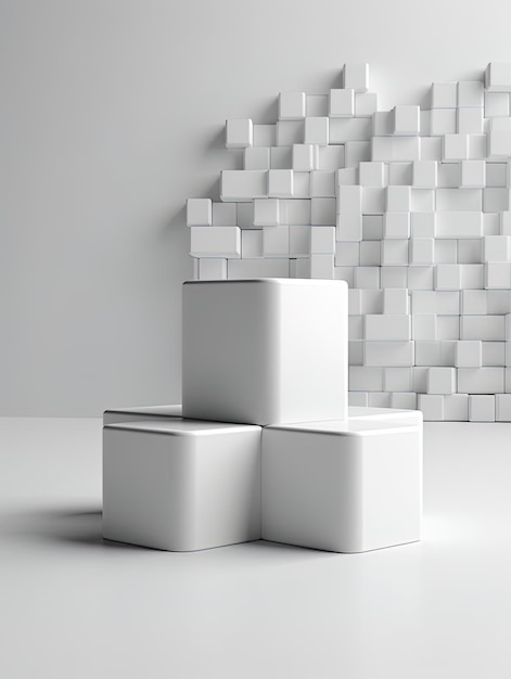 White boxes isolated for product display mockup light gray background Generative AI