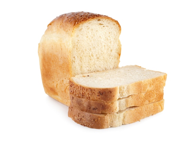 Фото Белый хлеб, изолированные на белом фоне