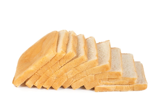 White Bread isolated on white background.