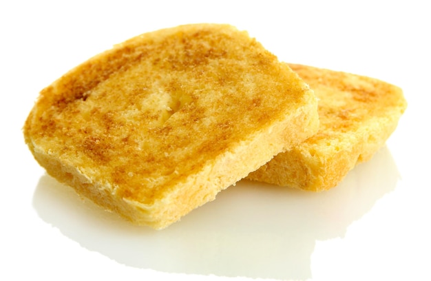 White bread toast isolated on white
