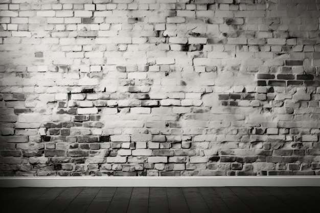 White brick wall studio background Generative AI