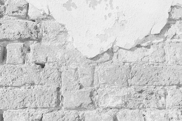 white brick wall texture / white abstract background, vintage brick wall building