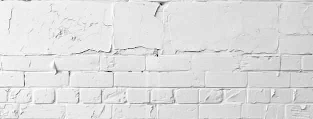 White Brick Wall with Cracked Paint Texture