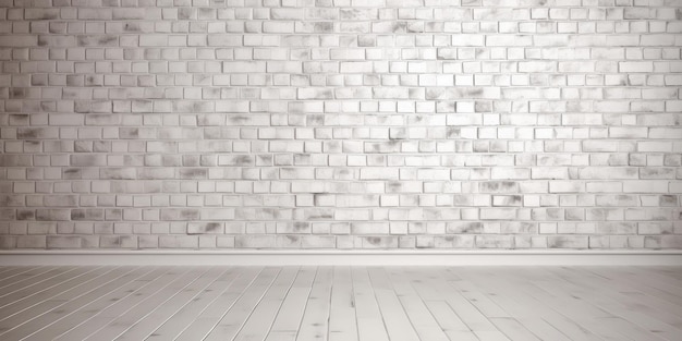 White brick wall with floor Brick wall