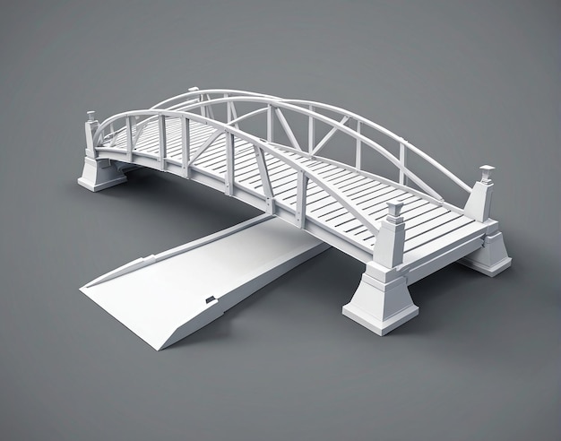 Photo a white bridge with a ramp on the top