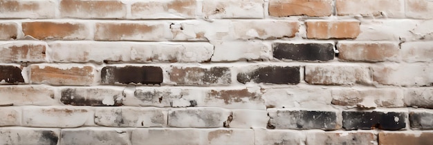 White and brown brick in a wall