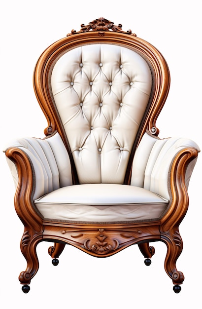 Photo a white and brown chair