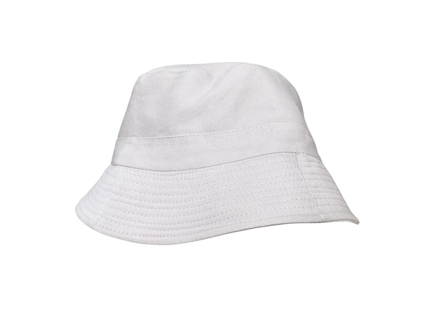 white bucket hat isolated on white background