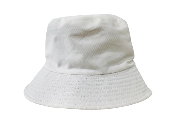white bucket hat isolated on white background