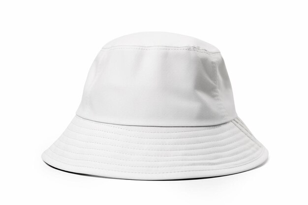 Photo a white bucket hat with a black band