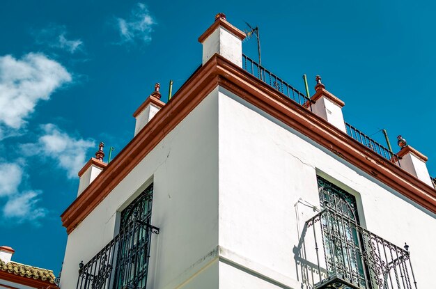 White building on a sunny day in seville andalusia spain