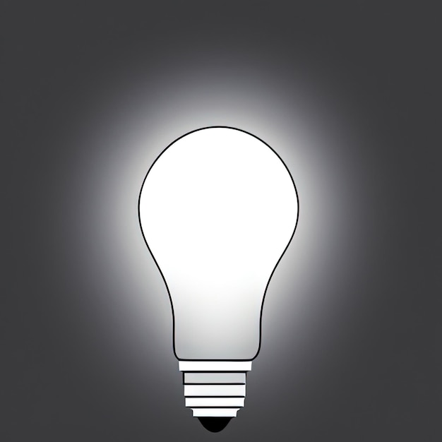 Photo a white bulb on a gray background 3drendering