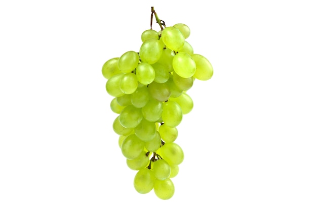 Фото Белая гроздь винограда на изолированном белом фоне