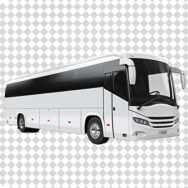 Photo a white bus isolated on transparent background psd file format