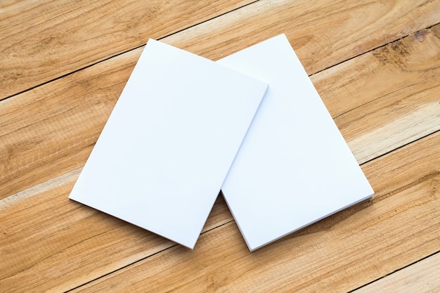 white business card on table