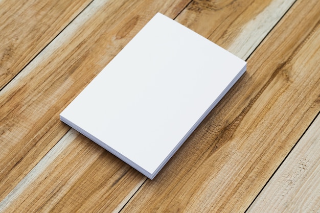 White business card on table