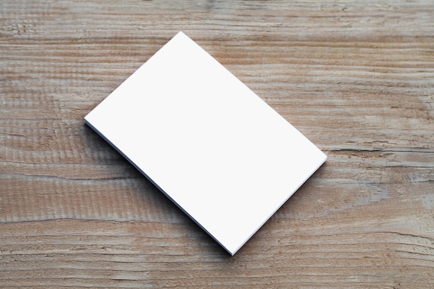White business card on table
