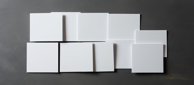 White business cards placed on a grey background with blank space Represents business business