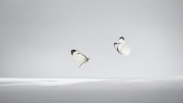 Белые бабочки в полете