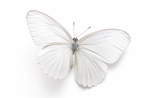 Photo white butterfly in flight from family of white isolated ai generated