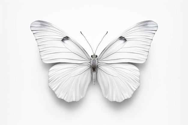 Photo a white butterfly with a white body and a silver screw on the bottom