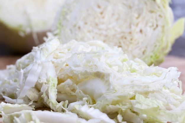 White cabbage cut into pieces