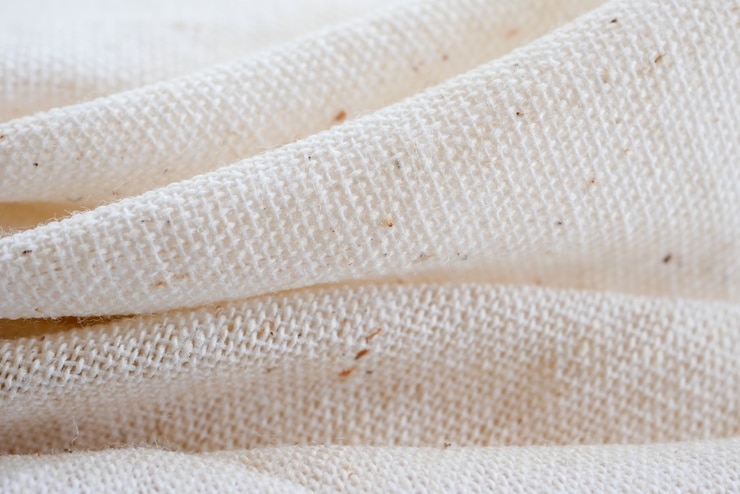 Photo white calico fabric cloth background texture