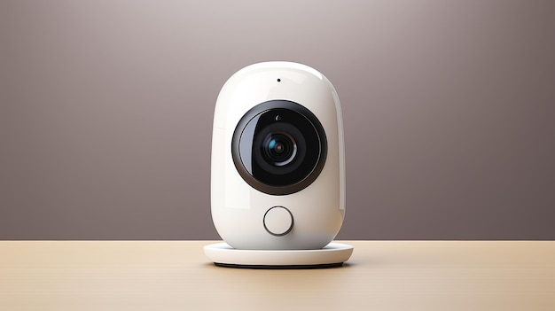 Белая камера на деревянном столе