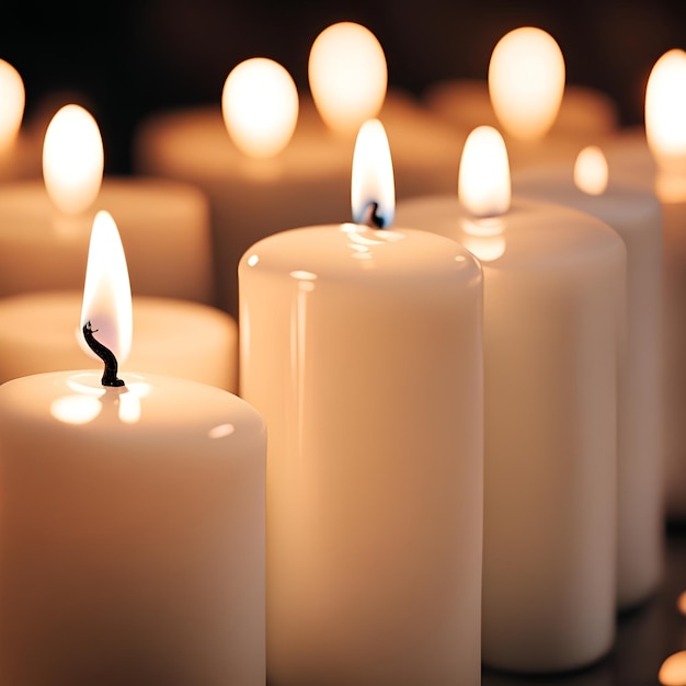 white candles romantic background high quality photo